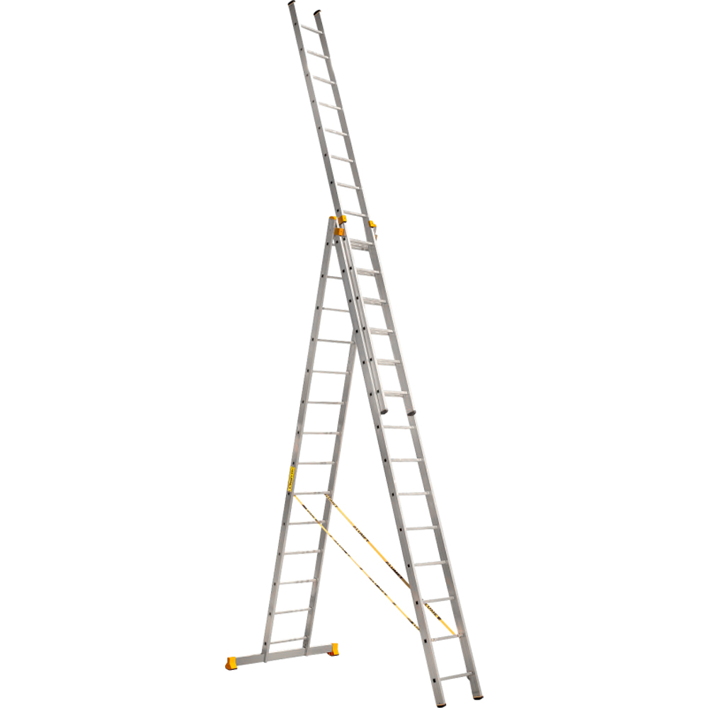 Лестница алюминиевая Алюмет трехсекционная 3x14 ступеней (9314) — Фото 2