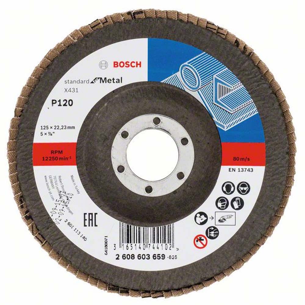 Круг лепестковый торцевой по металлу Bosch X431 Standard for Metal 125х22.2мм K120 (659) — Фото 2